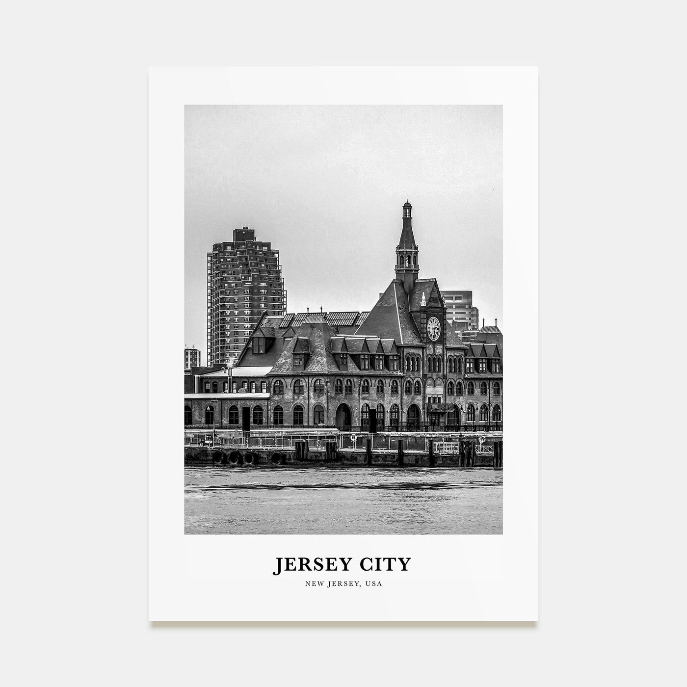 Jersey City Portrait B&W No 2 Poster