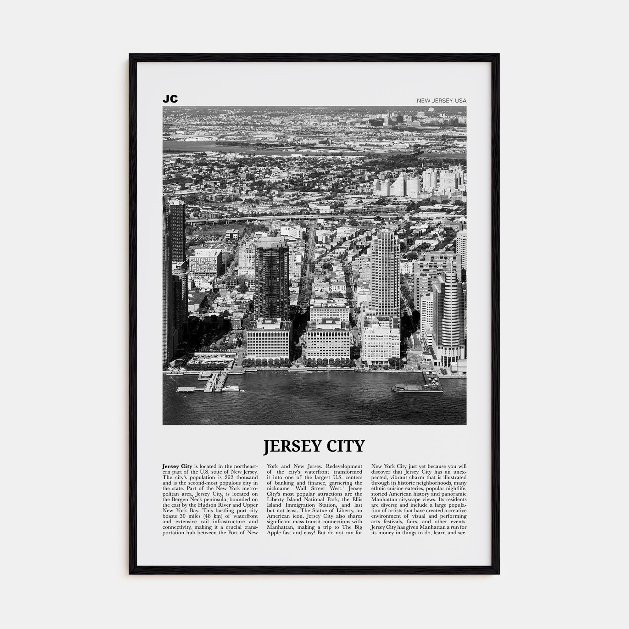 Jersey City Travel B&W No 1 Poster