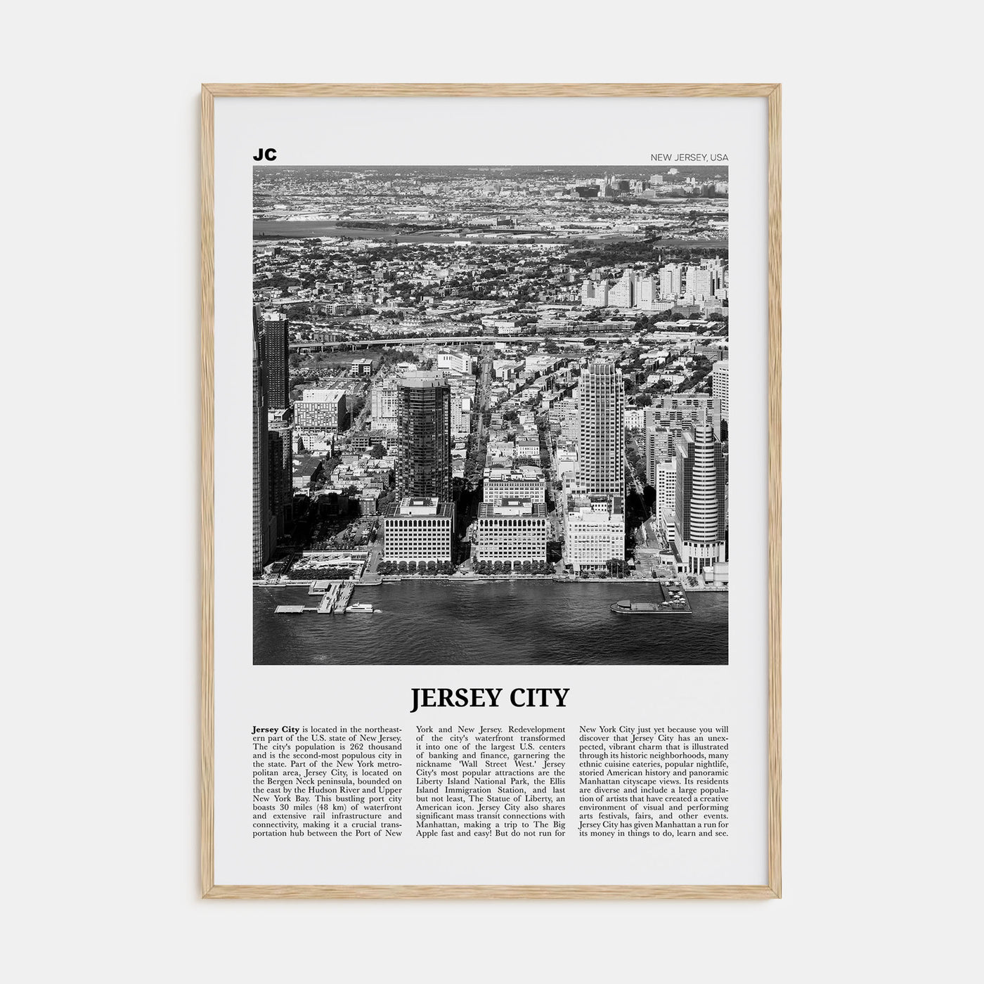 Jersey City Travel B&W No 1 Poster