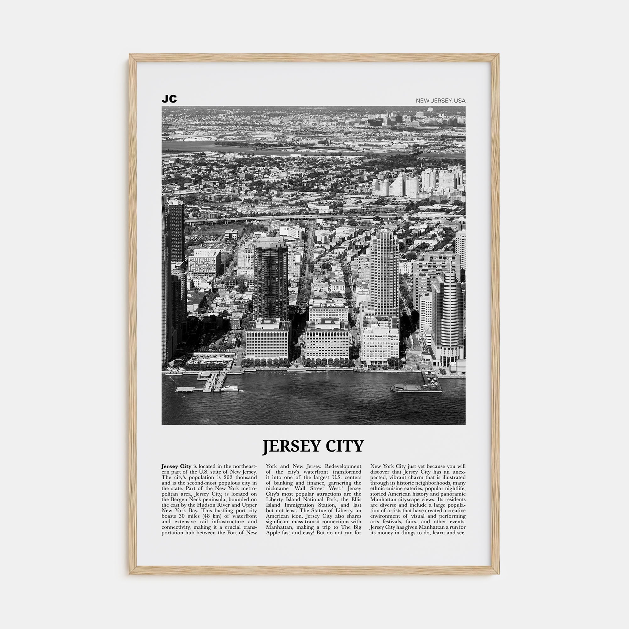 Jersey City Travel B&W No 1 Poster