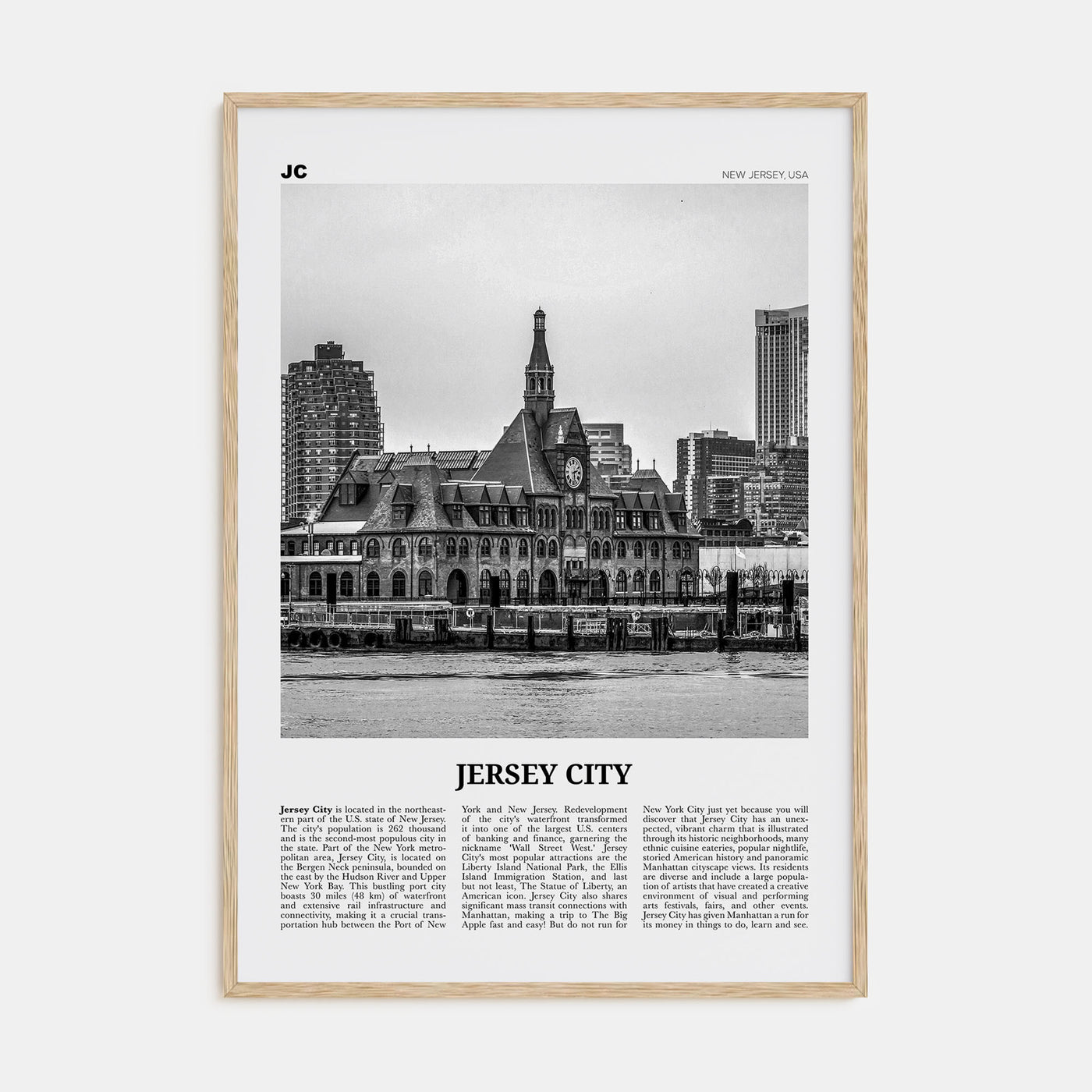 Jersey City Travel B&W No 2 Poster
