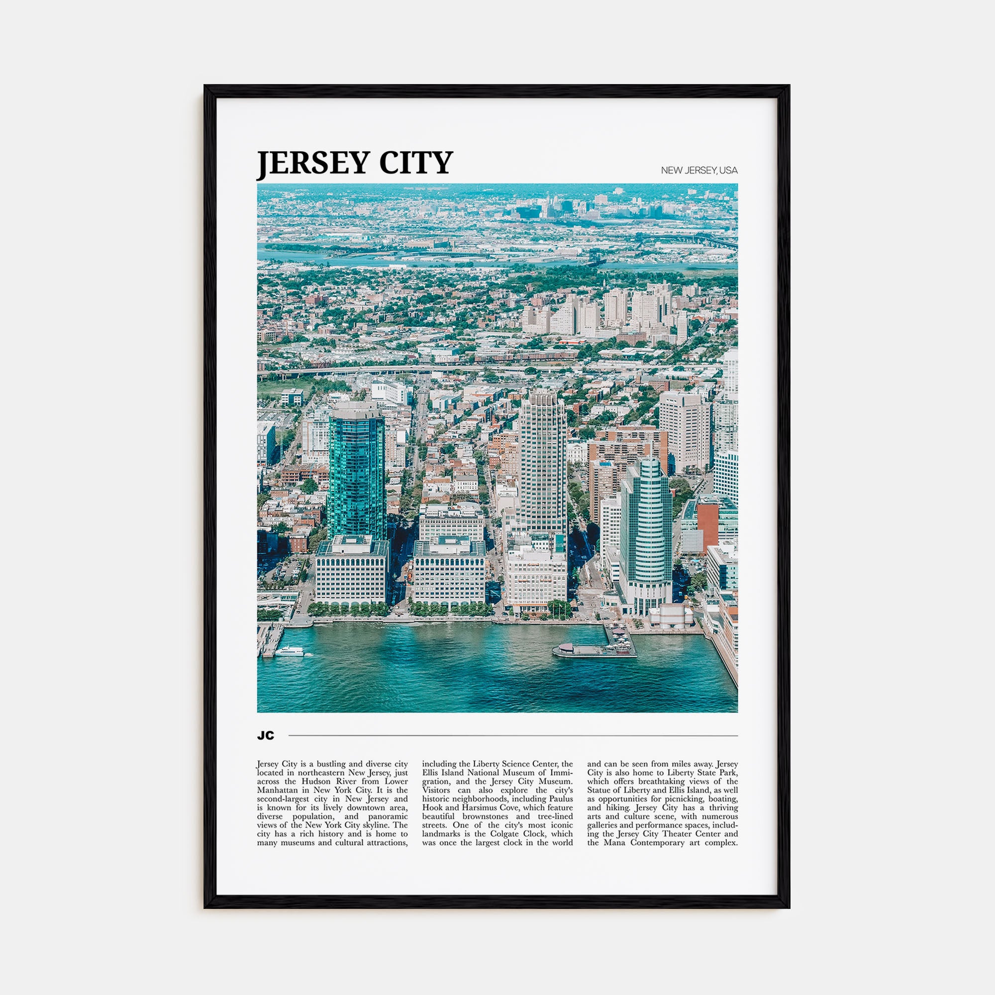 Jersey City Travel Color Poster