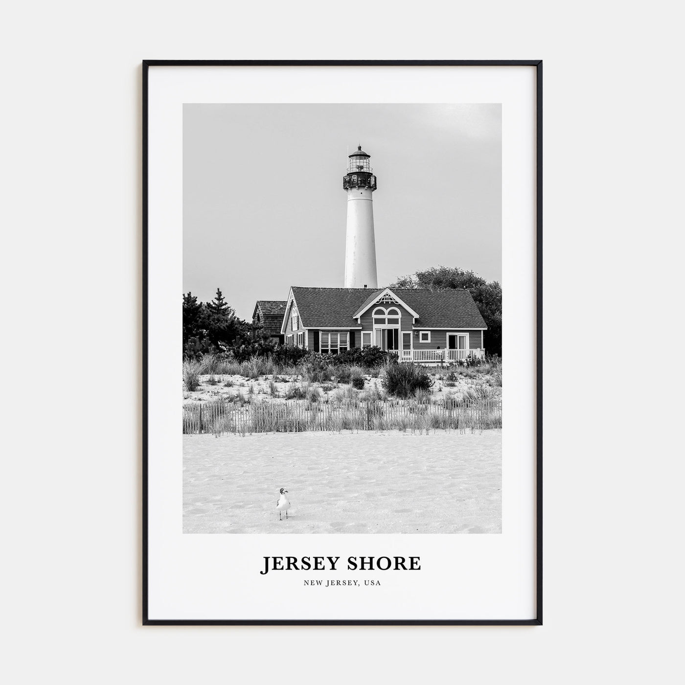 Jersey Shore Portrait B&W No 2 Poster