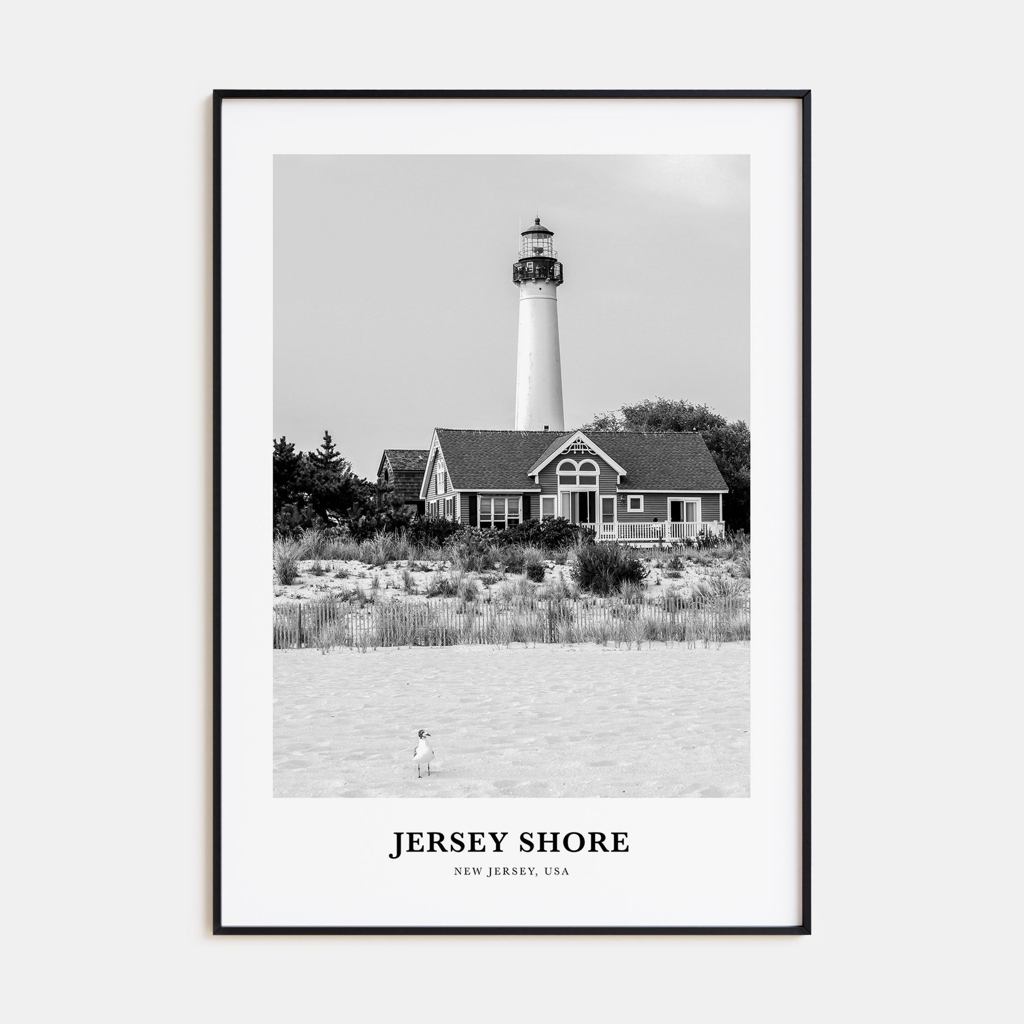 Jersey Shore Portrait B&W No 2 Poster