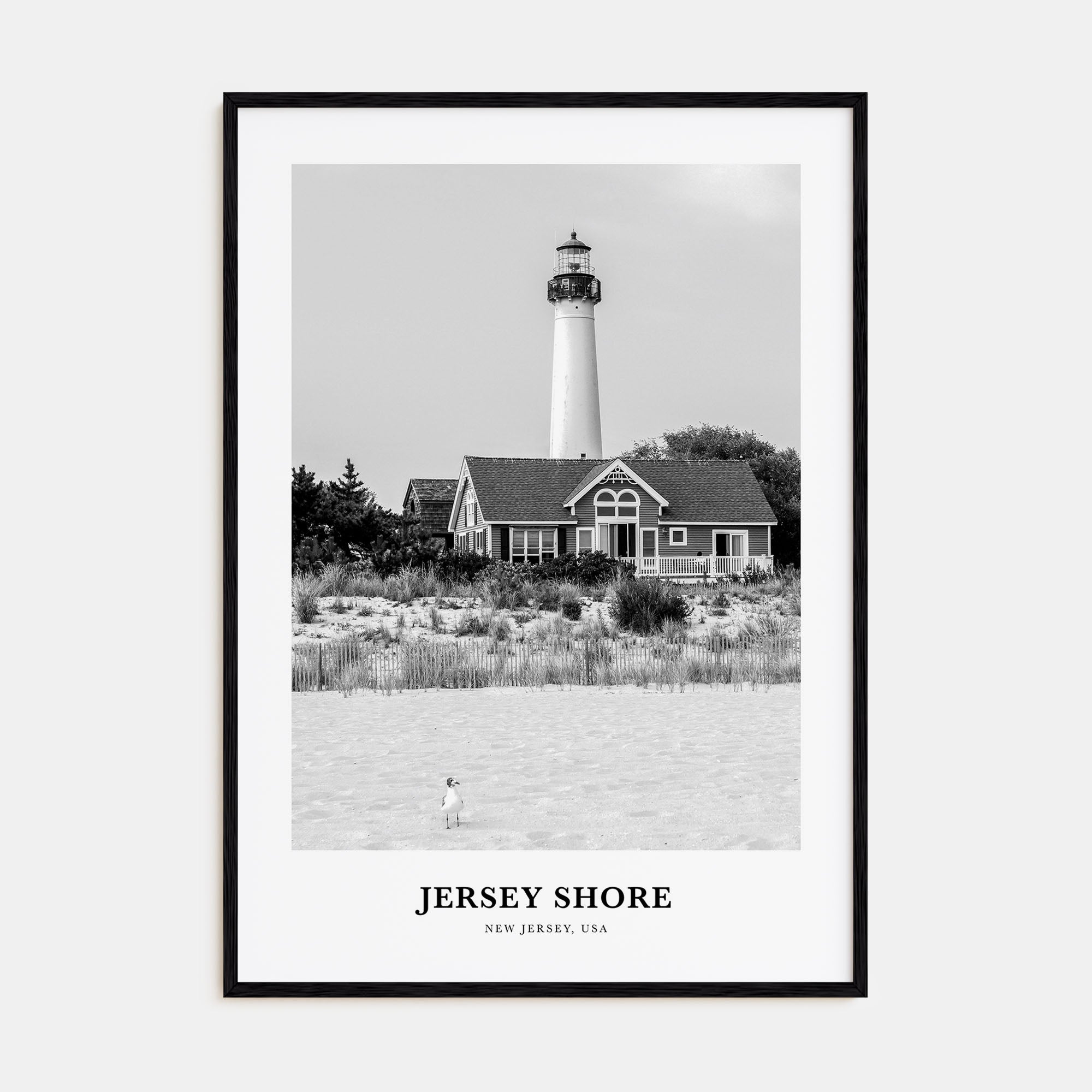 Jersey Shore Portrait B&W No 2 Poster