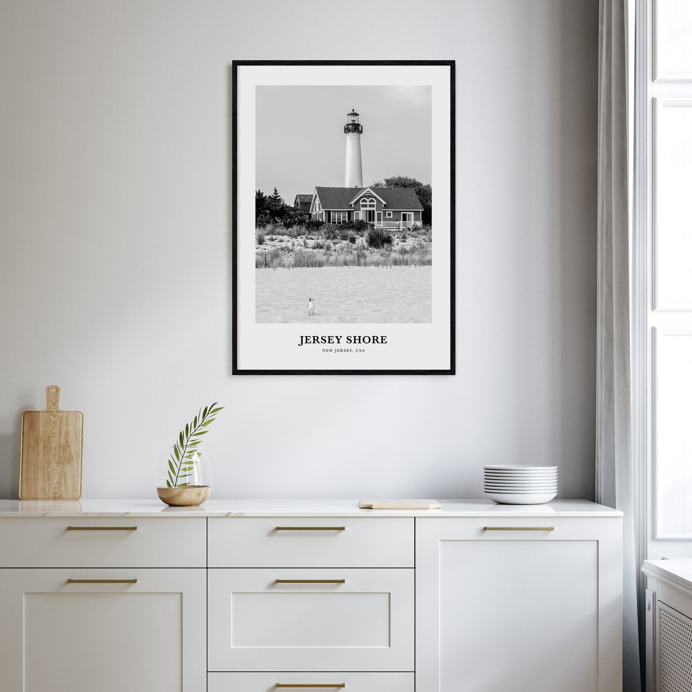 Jersey Shore Portrait B&W No 2 Poster