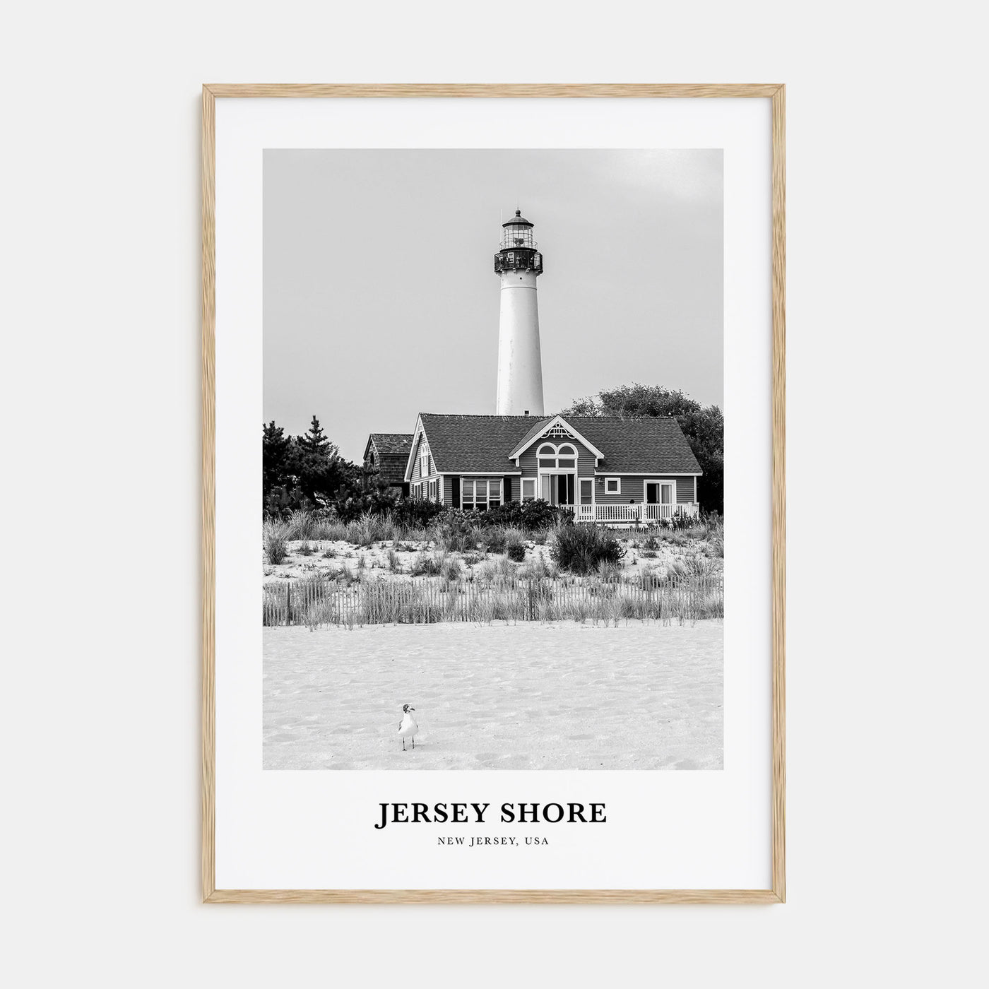 Jersey Shore Portrait B&W No 2 Poster