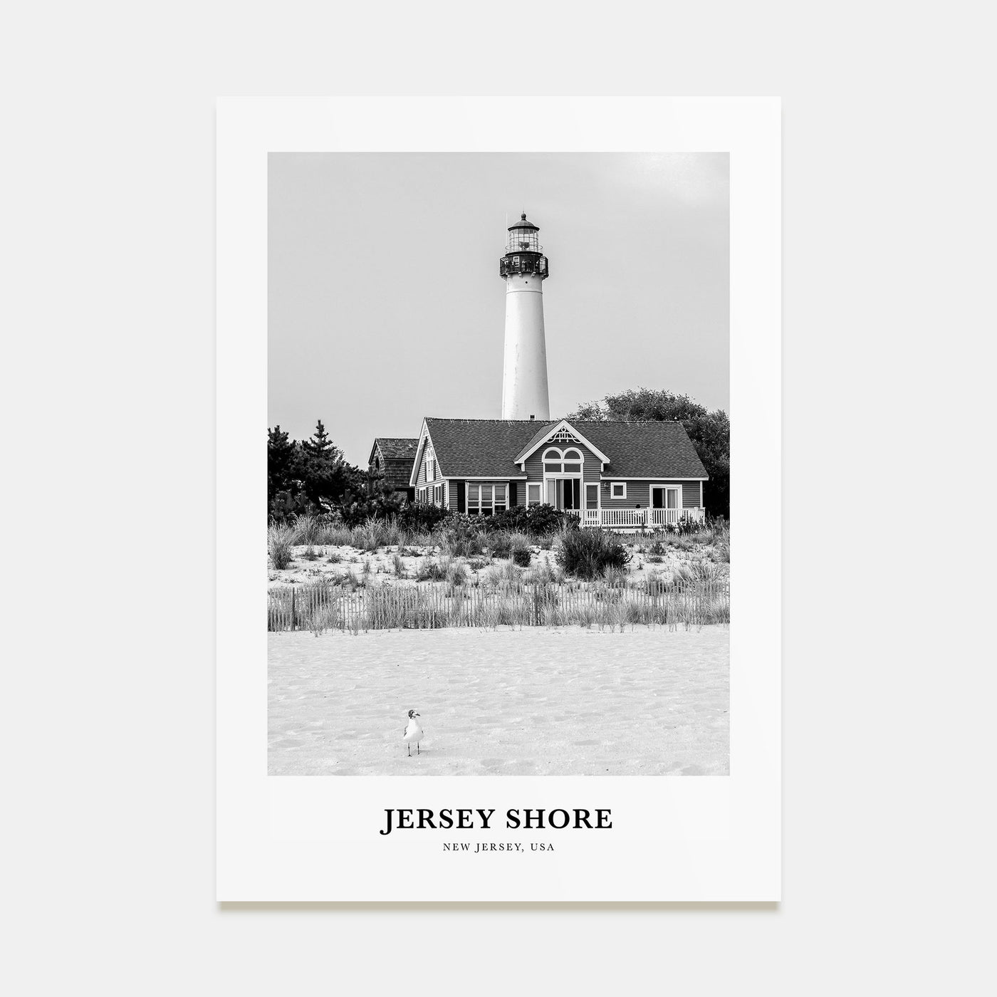 Jersey Shore Portrait B&W No 2 Poster