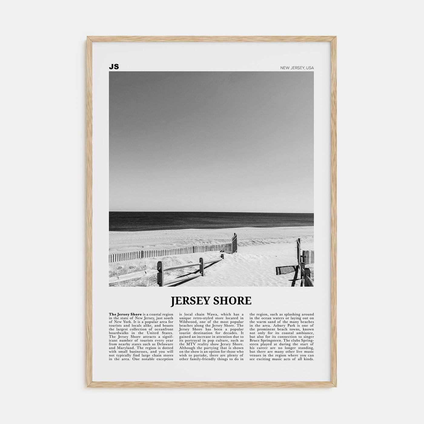 Jersey Shore Travel B&W No 1 Poster