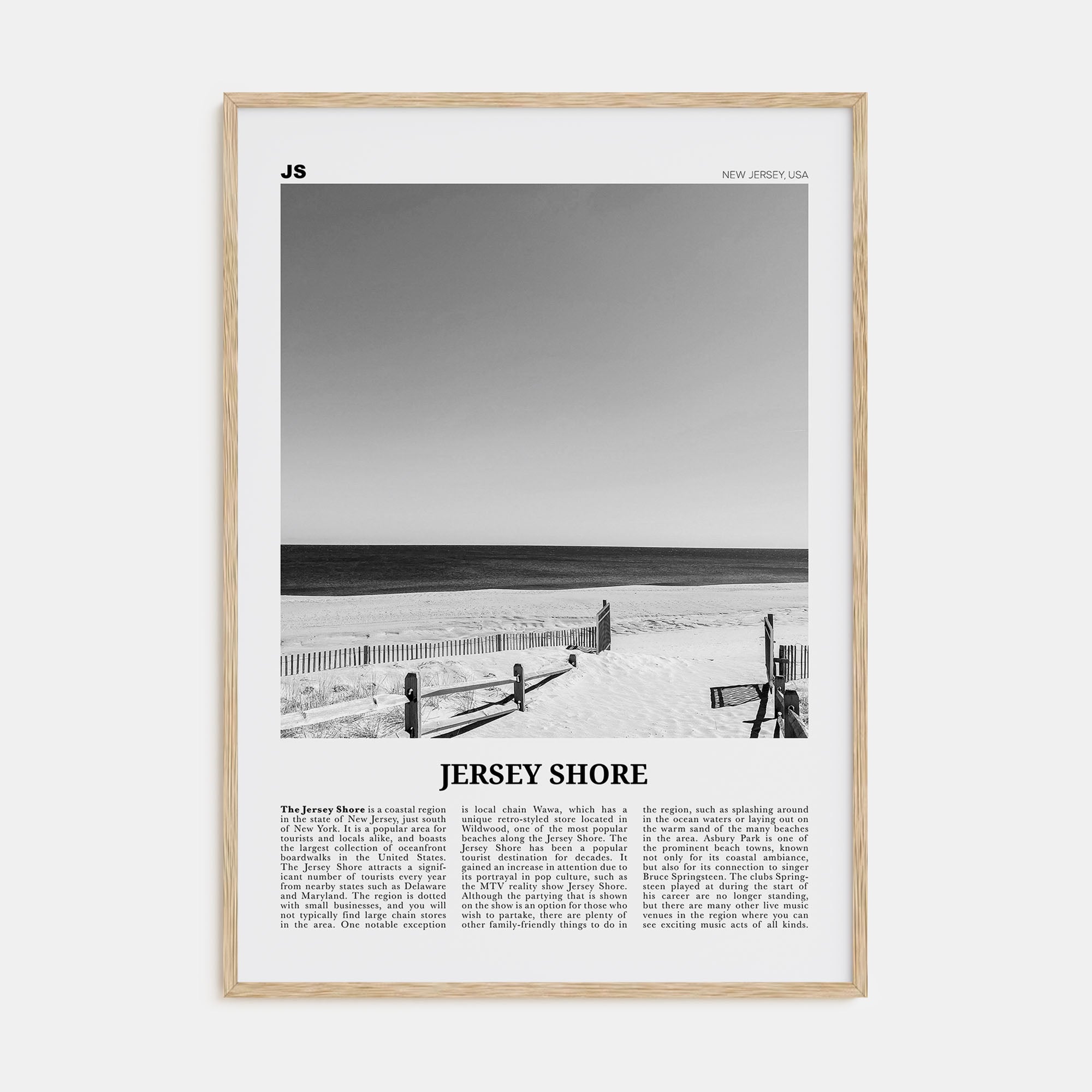 Jersey Shore Travel B&W No 1 Poster
