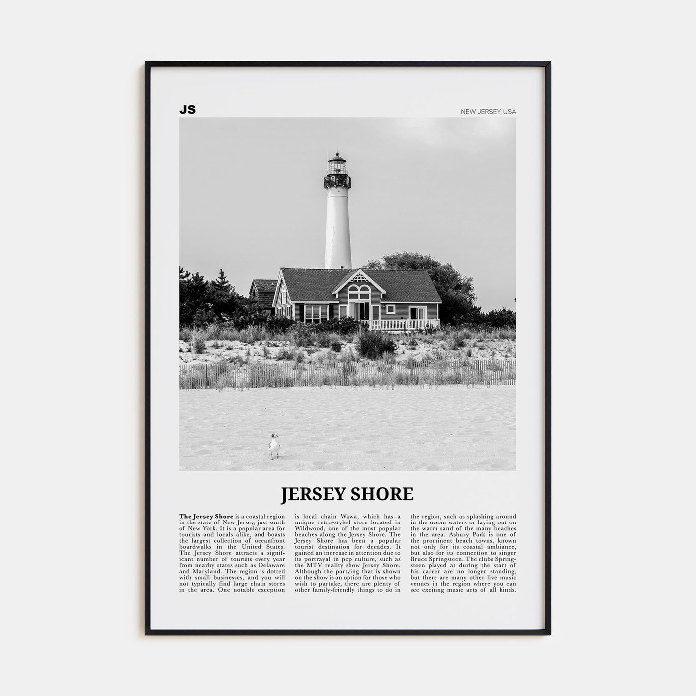 Jersey Shore Travel B&W No 2 Poster