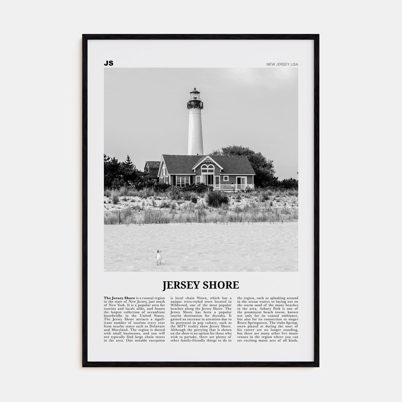 Jersey Shore Travel B&W No 2 Poster