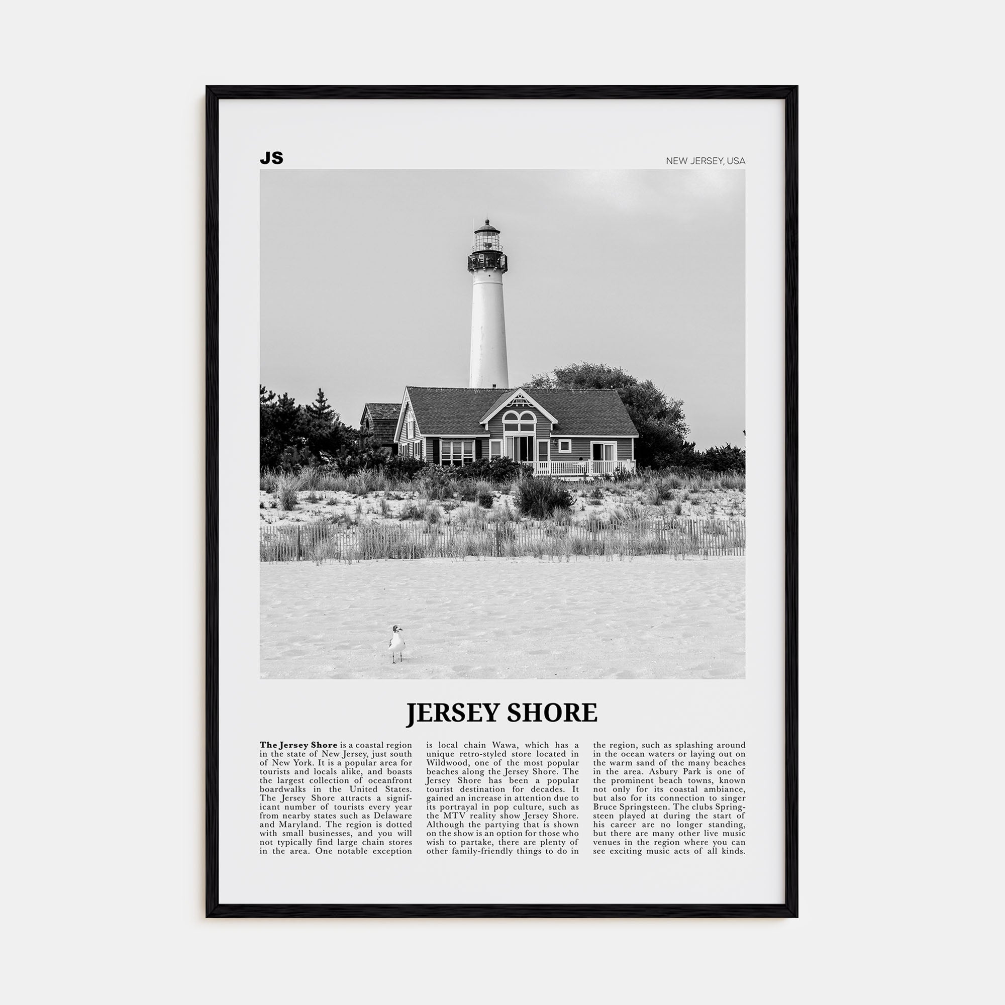Jersey Shore Travel B&W No 2 Poster