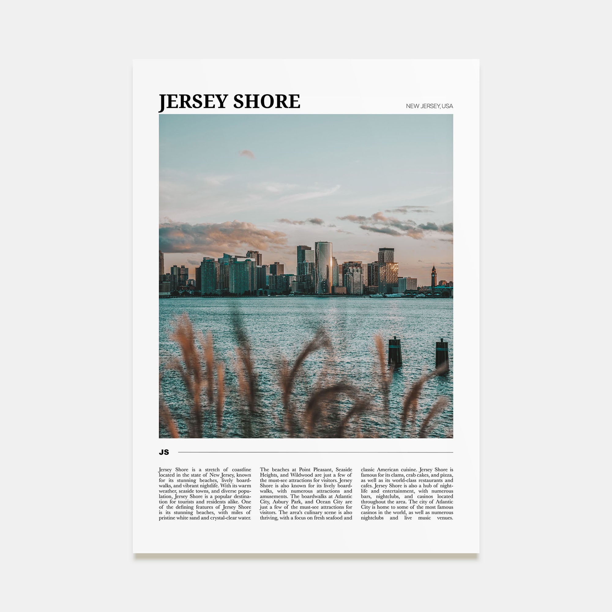 Jersey Shore Travel Color Poster