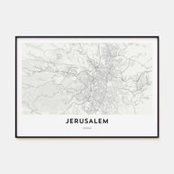 Jerusalem Map Landscape Poster