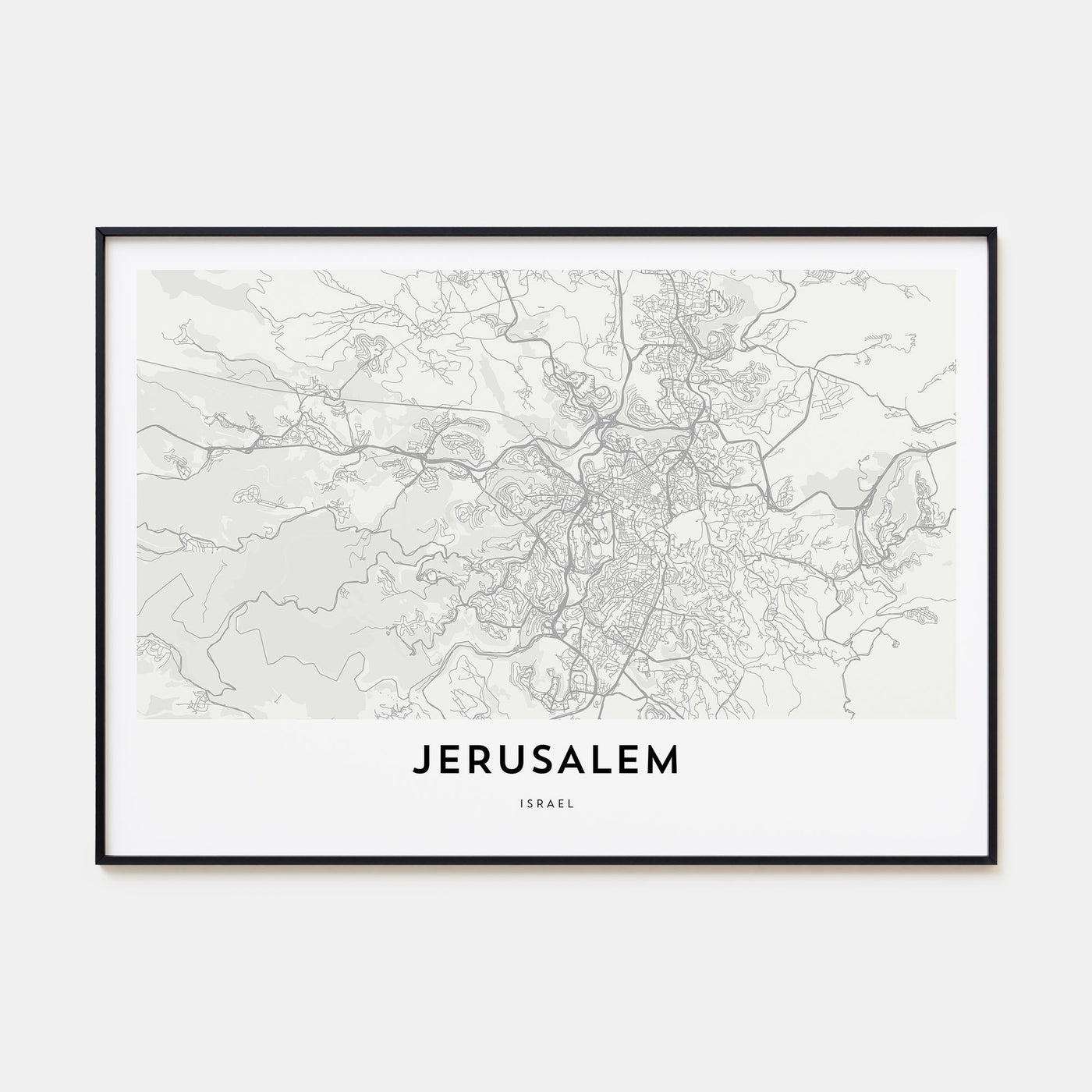 Jerusalem Map Landscape Poster
