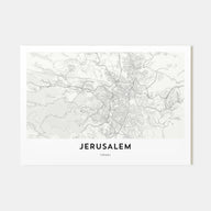 Jerusalem Map Landscape Poster
