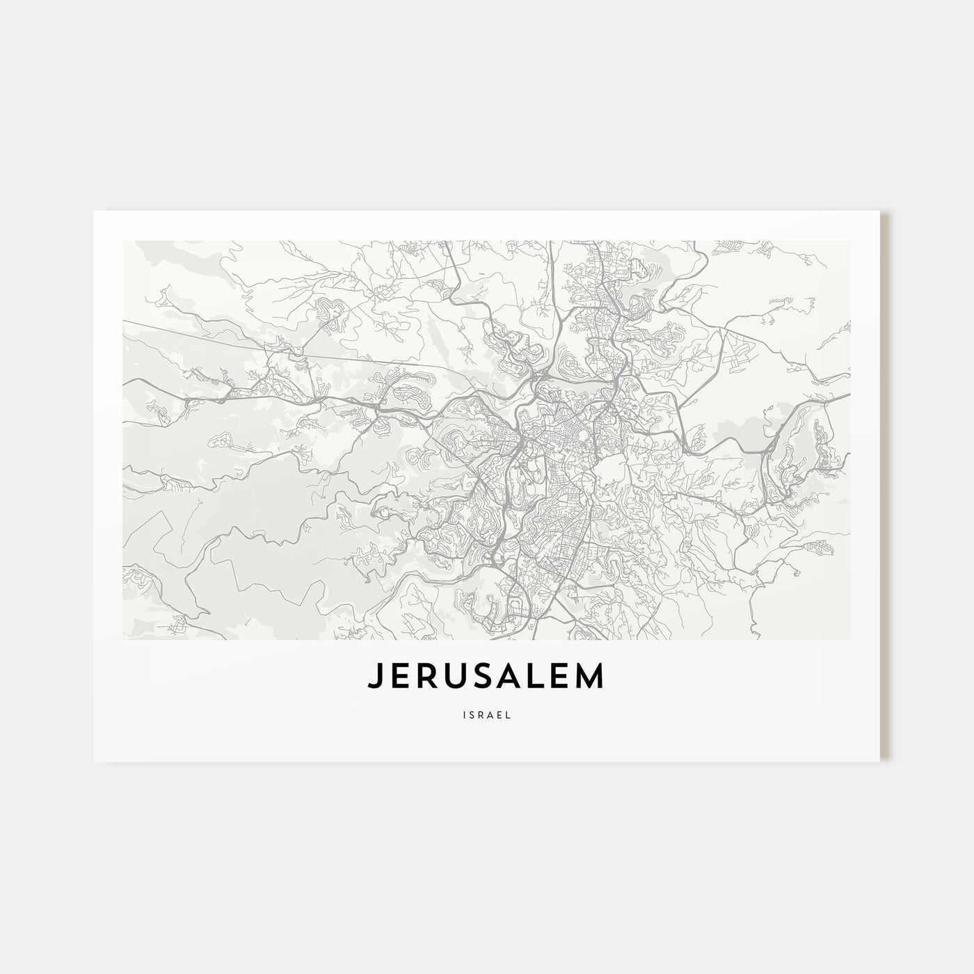 Jerusalem Map Landscape Poster