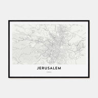 Jerusalem Map Landscape Poster