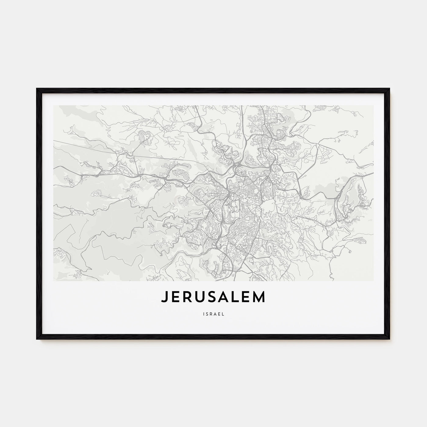 Jerusalem Map Landscape Poster