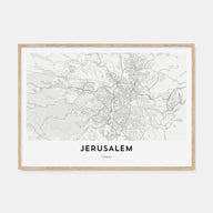 Jerusalem Map Landscape Poster