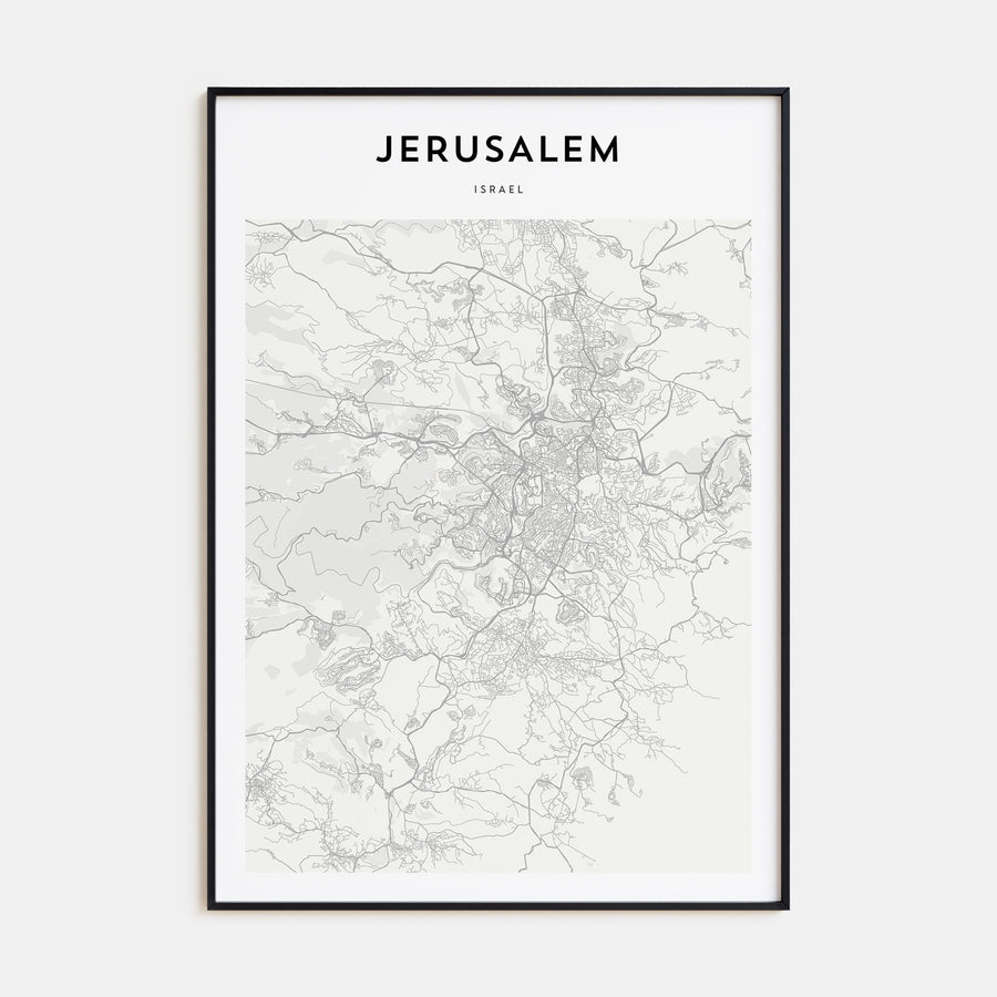 Jerusalem Map Portrait Poster