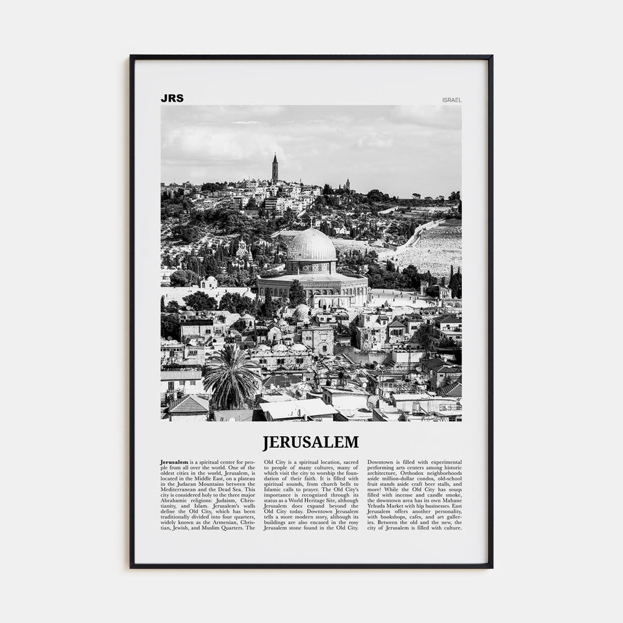 Jerusalem Travel B&W Poster