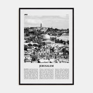Jerusalem Travel B&W Poster