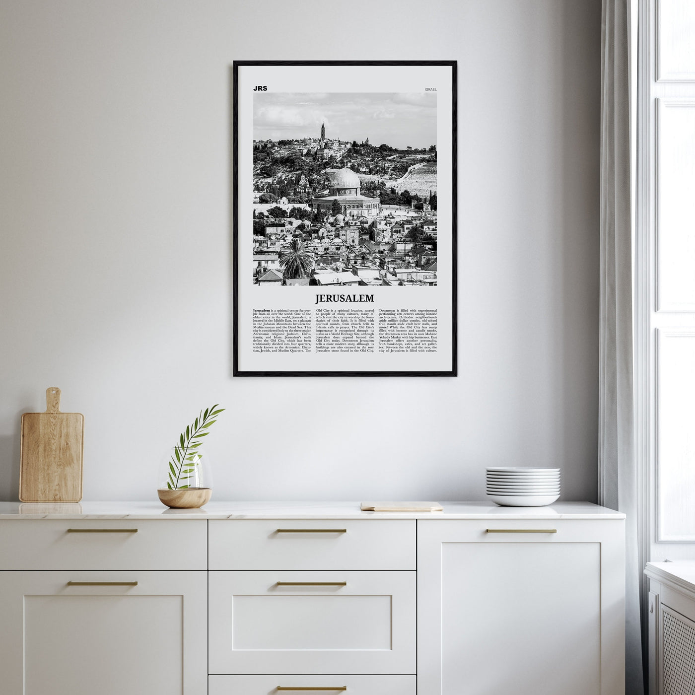 Jerusalem Travel B&W Poster
