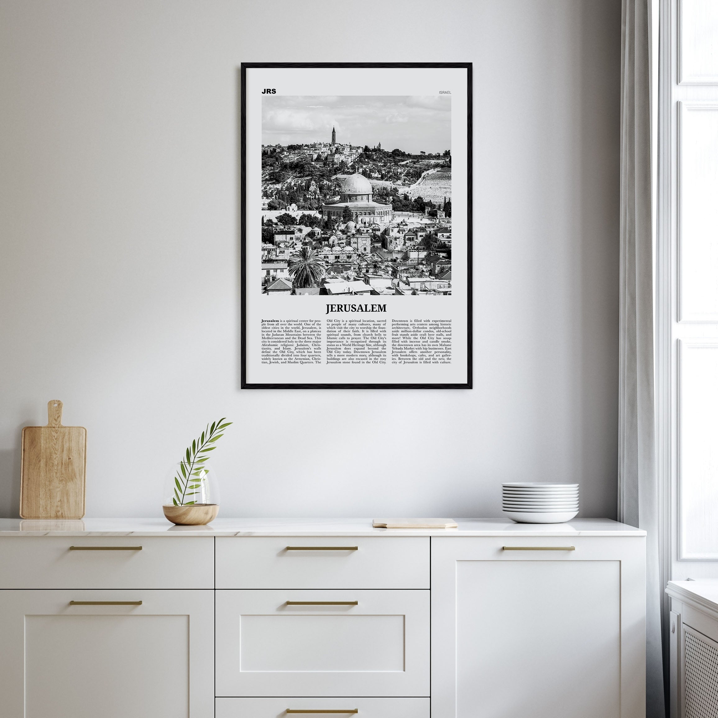 Jerusalem Travel B&W Poster