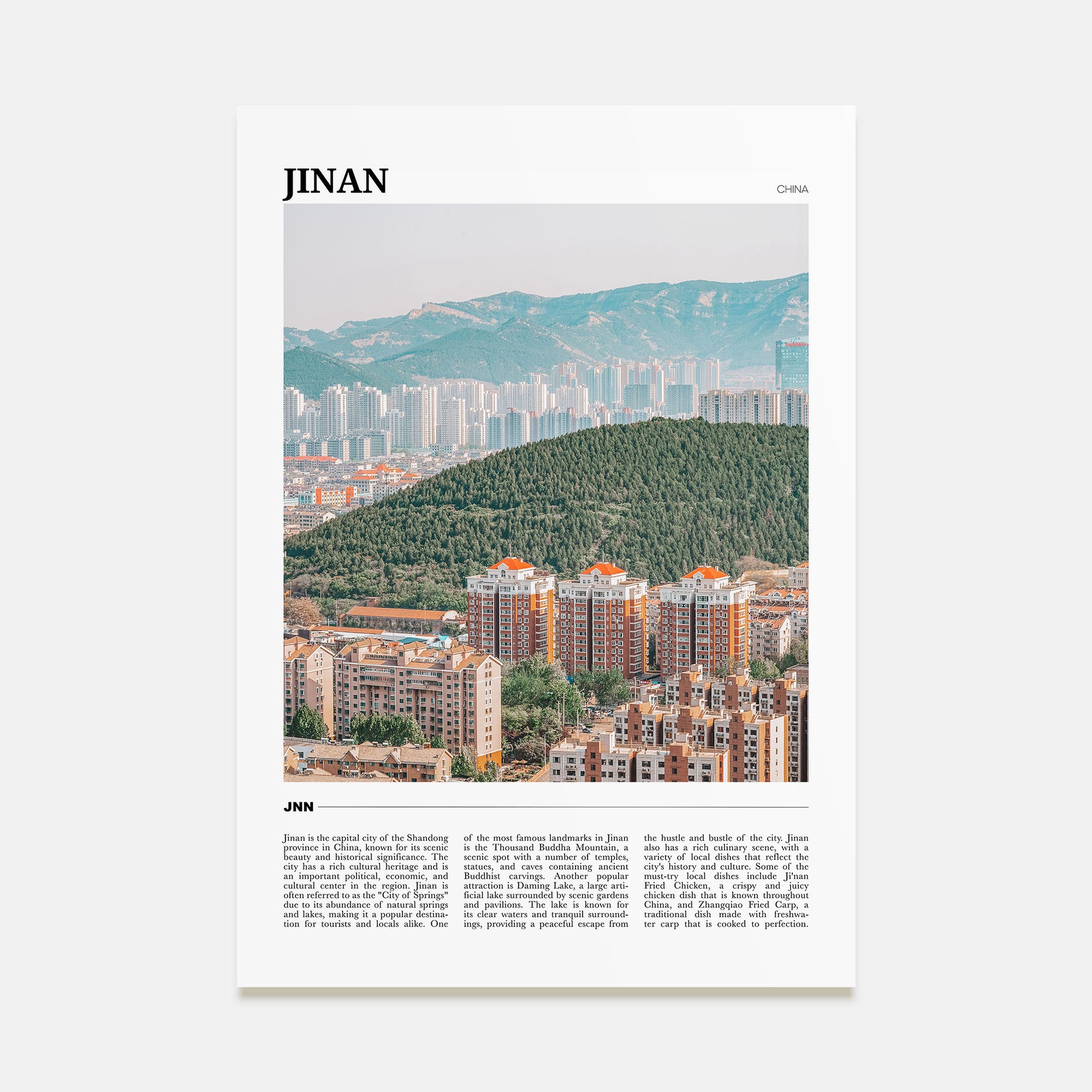 Jinan Travel Color Poster