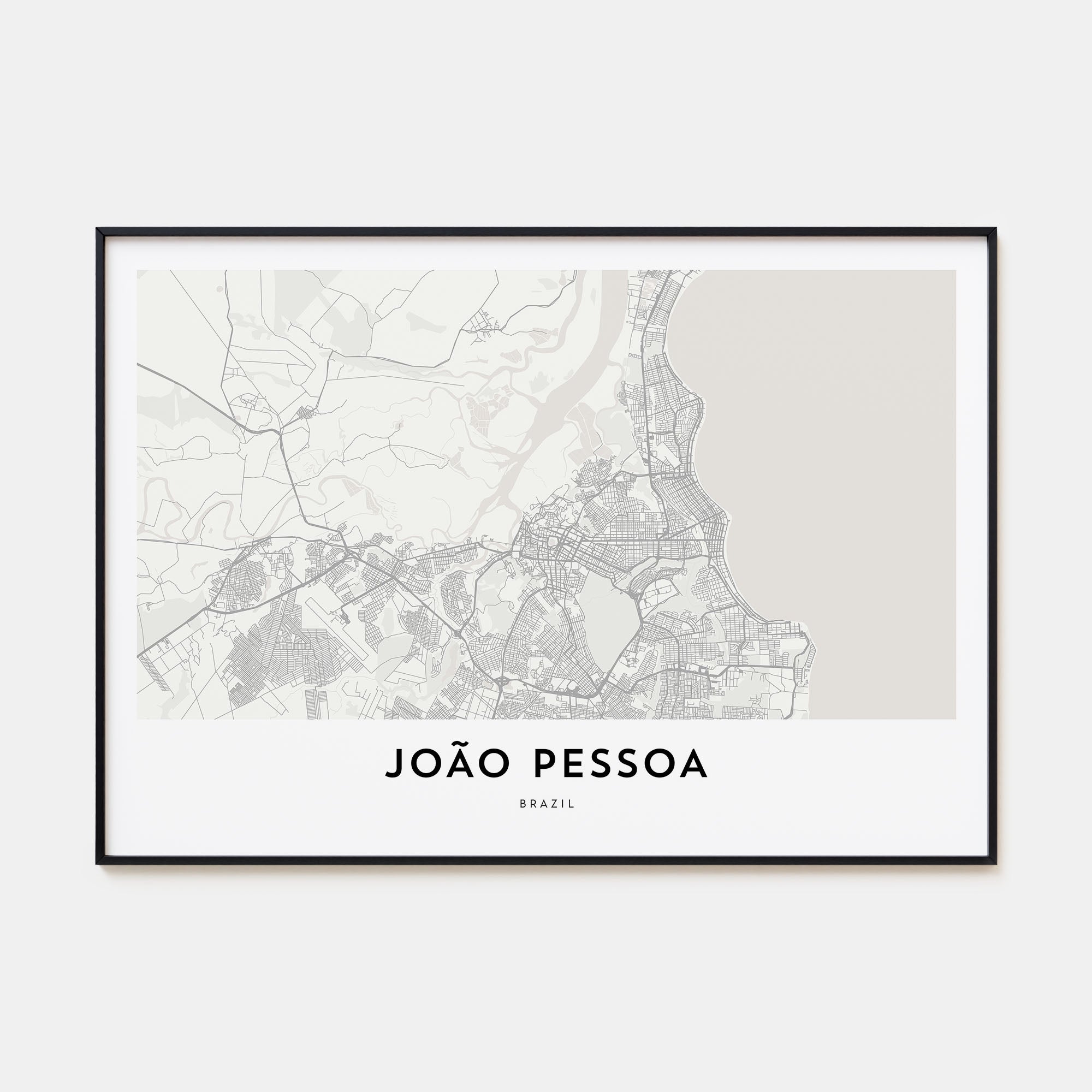João Pessoa Map Landscape Poster