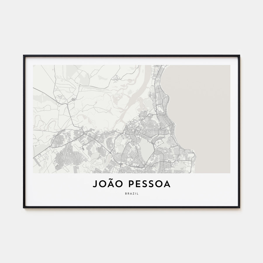 João Pessoa Map Landscape Poster