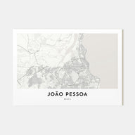 João Pessoa Map Landscape Poster
