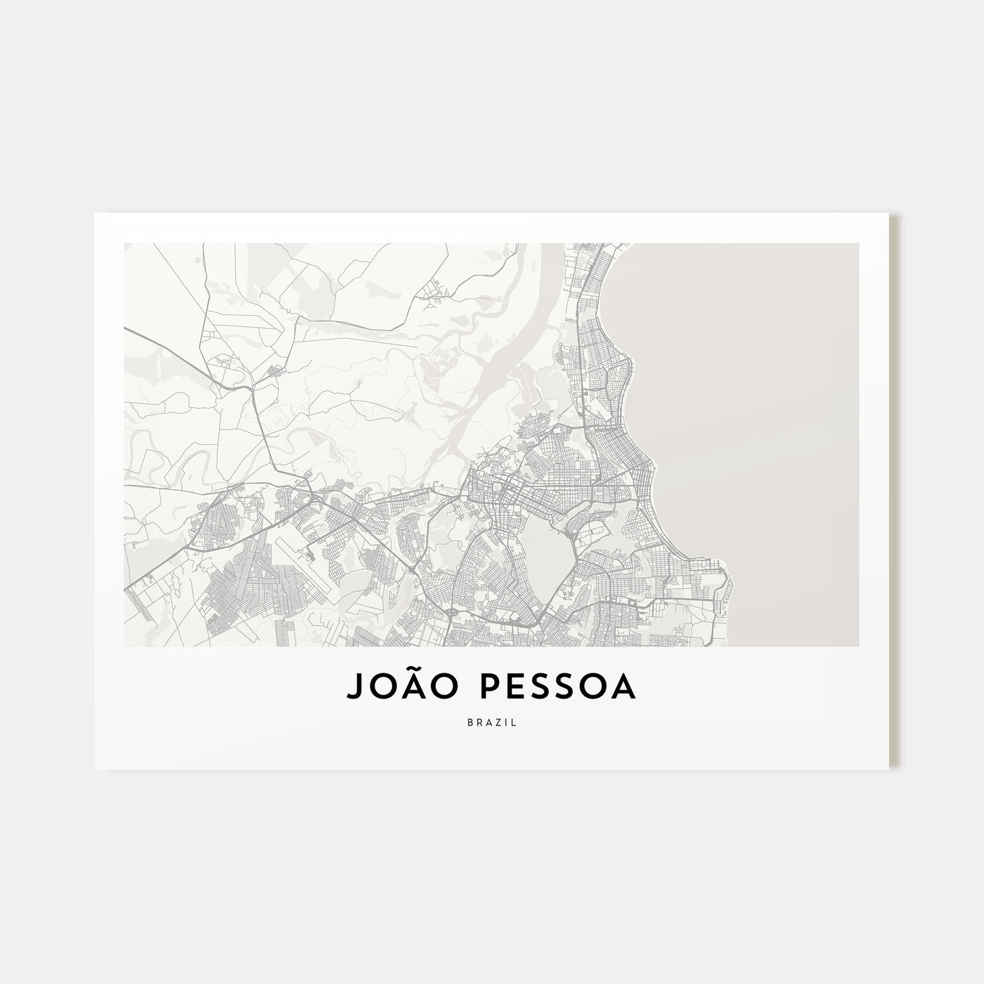 João Pessoa Map Landscape Poster