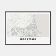 João Pessoa Map Landscape Poster