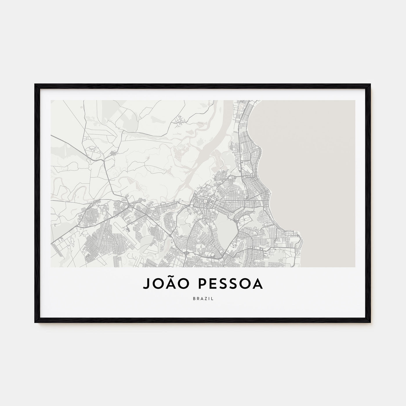 João Pessoa Map Landscape Poster