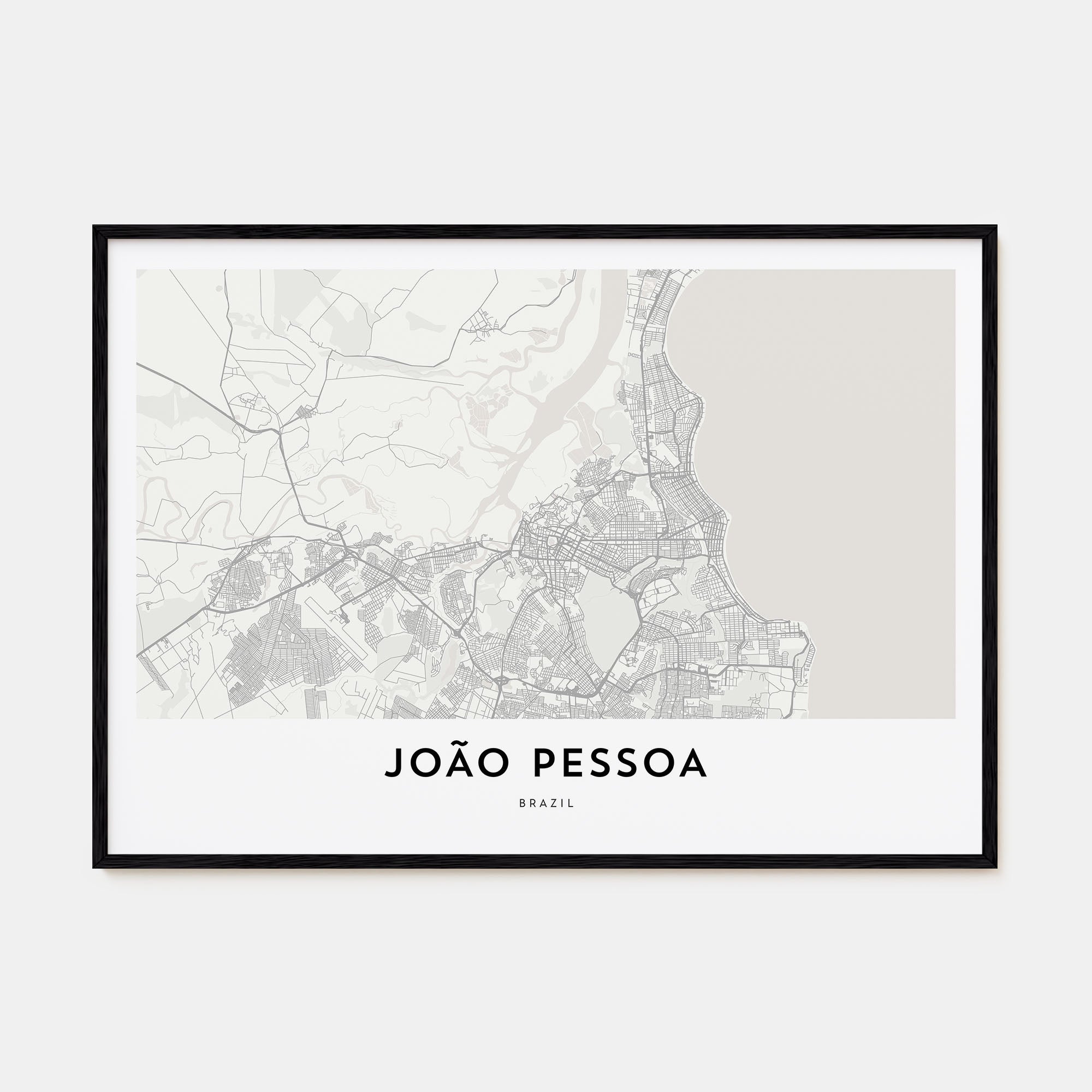 João Pessoa Map Landscape Poster