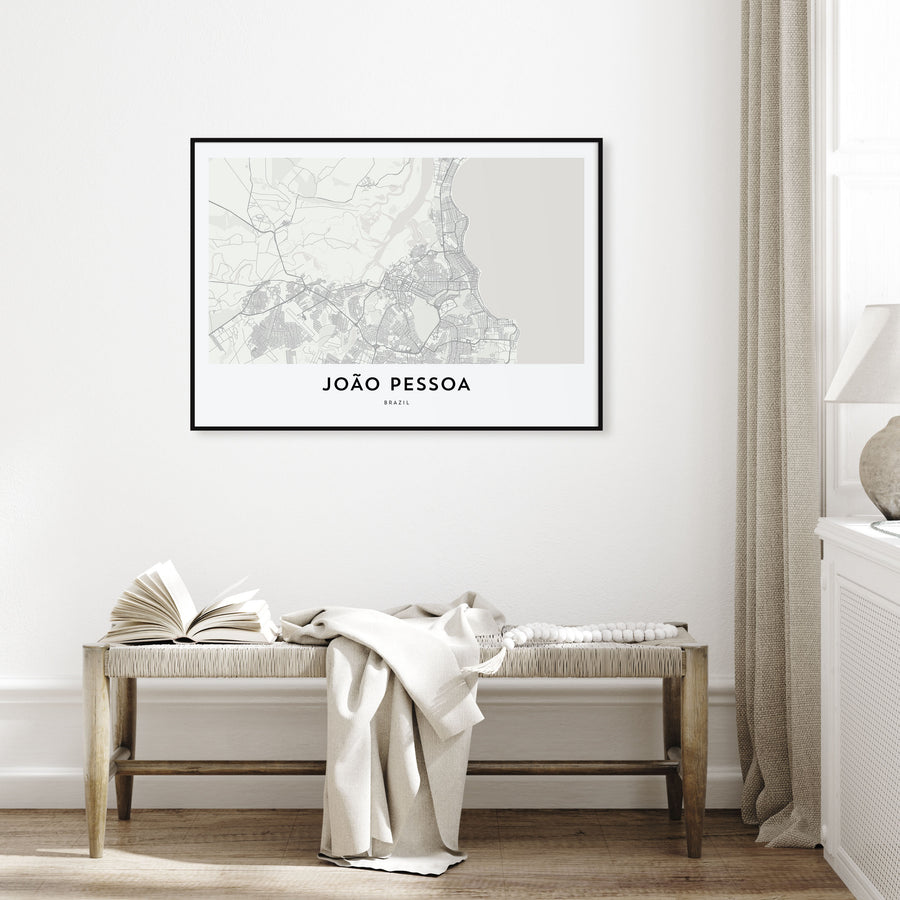 João Pessoa Map Landscape Poster