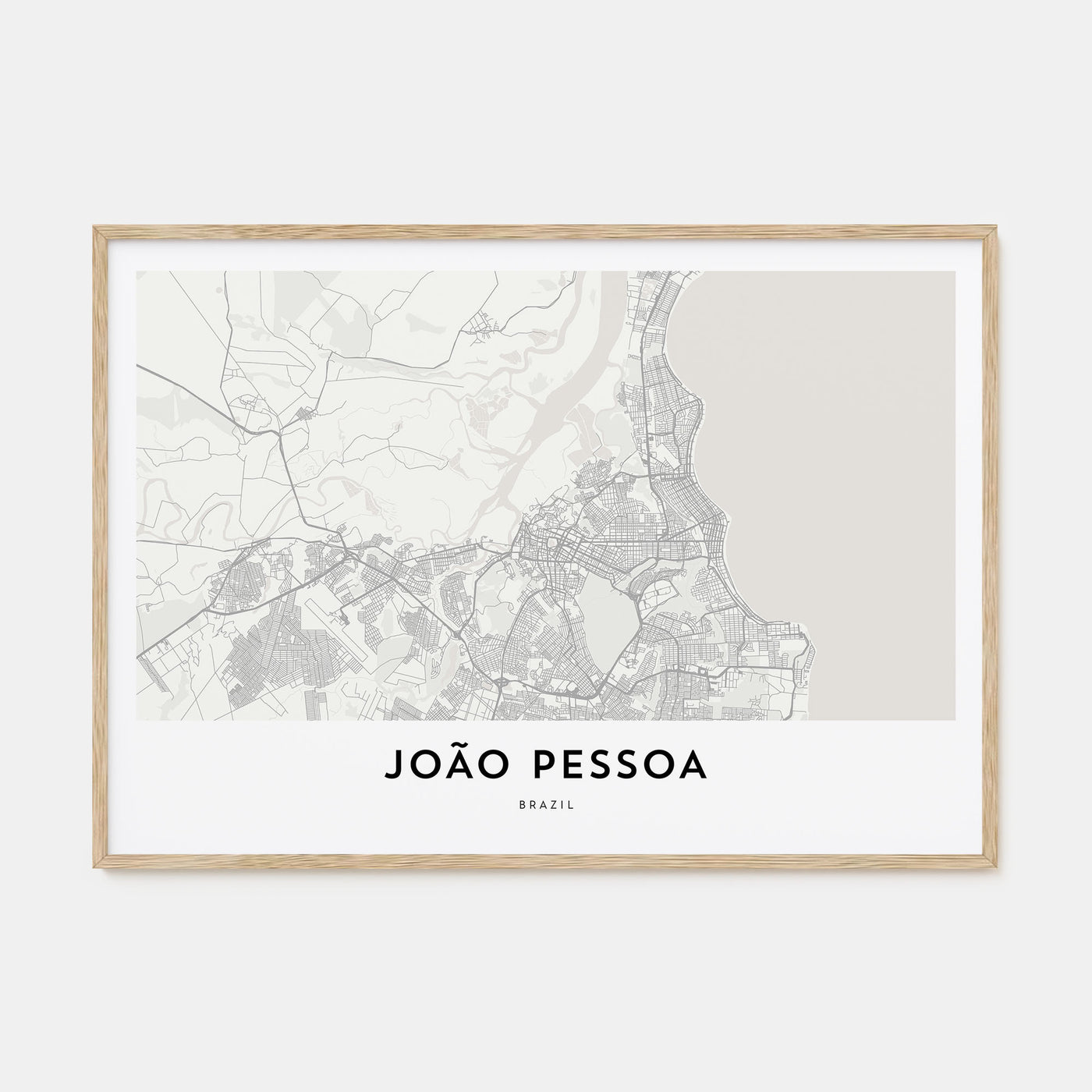 João Pessoa Map Landscape Poster