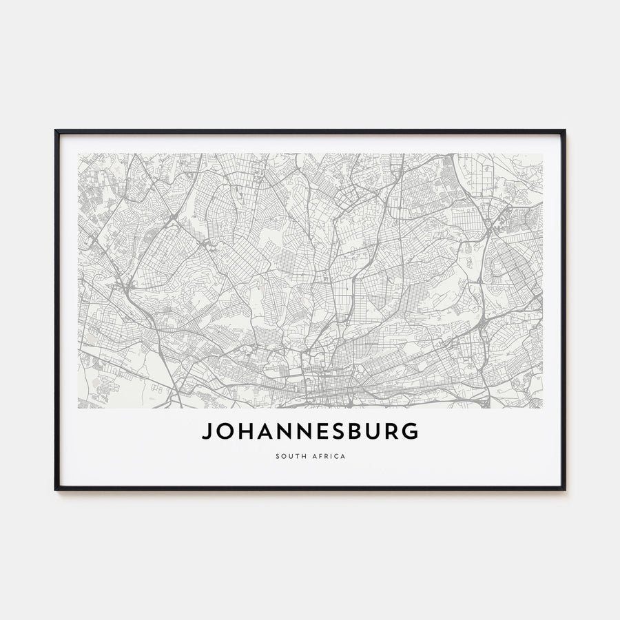 Johannesburg Map Landscape Poster