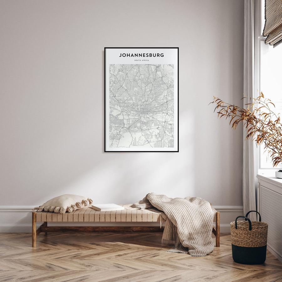 Johannesburg Map Portrait Poster
