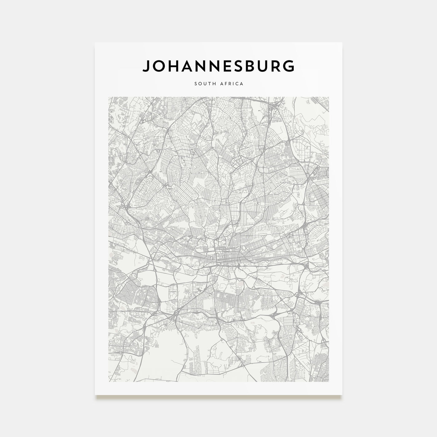Johannesburg Map Portrait Poster