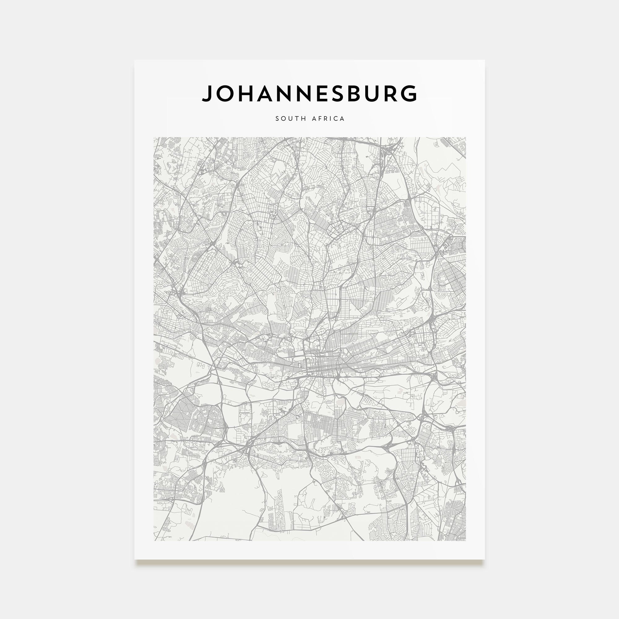 Johannesburg Map Portrait Poster