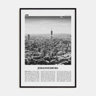 Johannesburg Travel B&W No 1 Poster