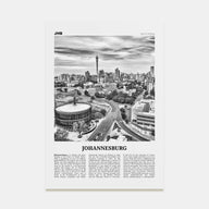 Johannesburg Travel B&W No 2 Poster