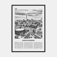 Johannesburg Travel B&W No 2 Poster