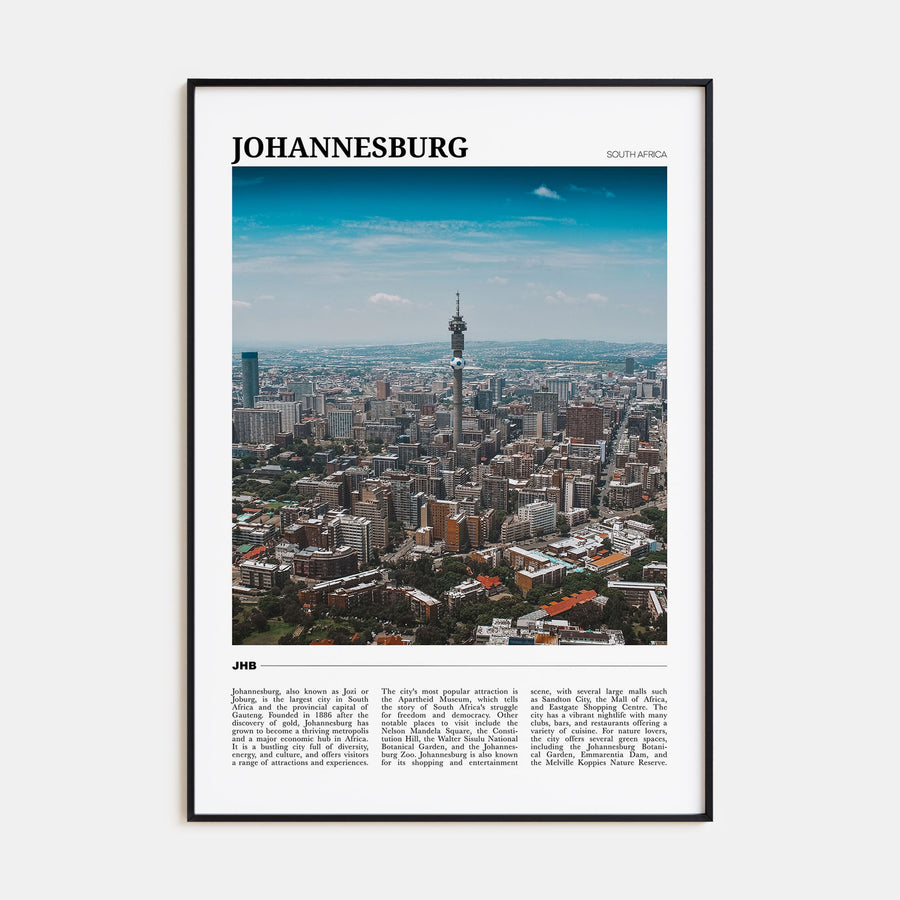 Johannesburg Travel Color Poster