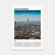 Johannesburg Travel Color Poster