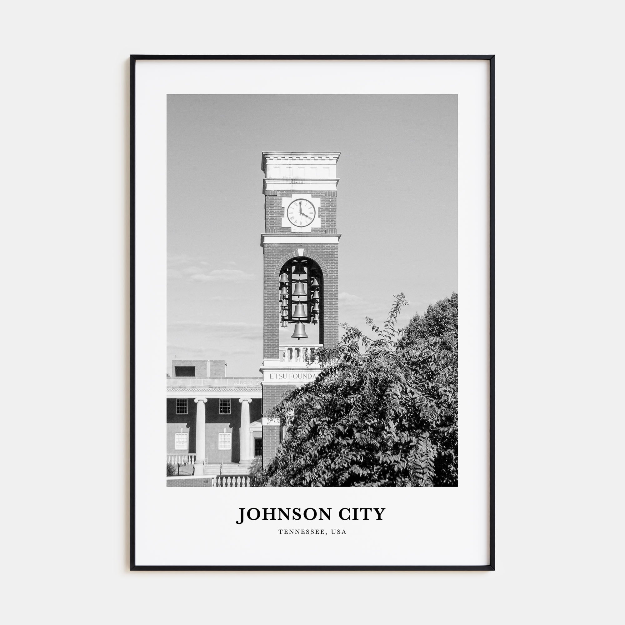 Johnson City Portrait B&W Poster